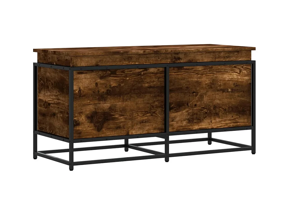 Boîte de rangement avec couvercle chêne fumé bois d'ingénierie