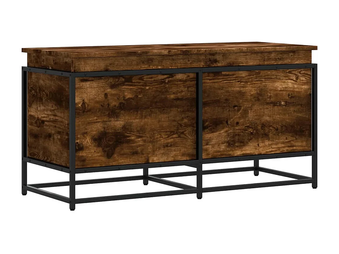 Boîte de rangement avec couvercle chêne fumé bois d'ingénierie