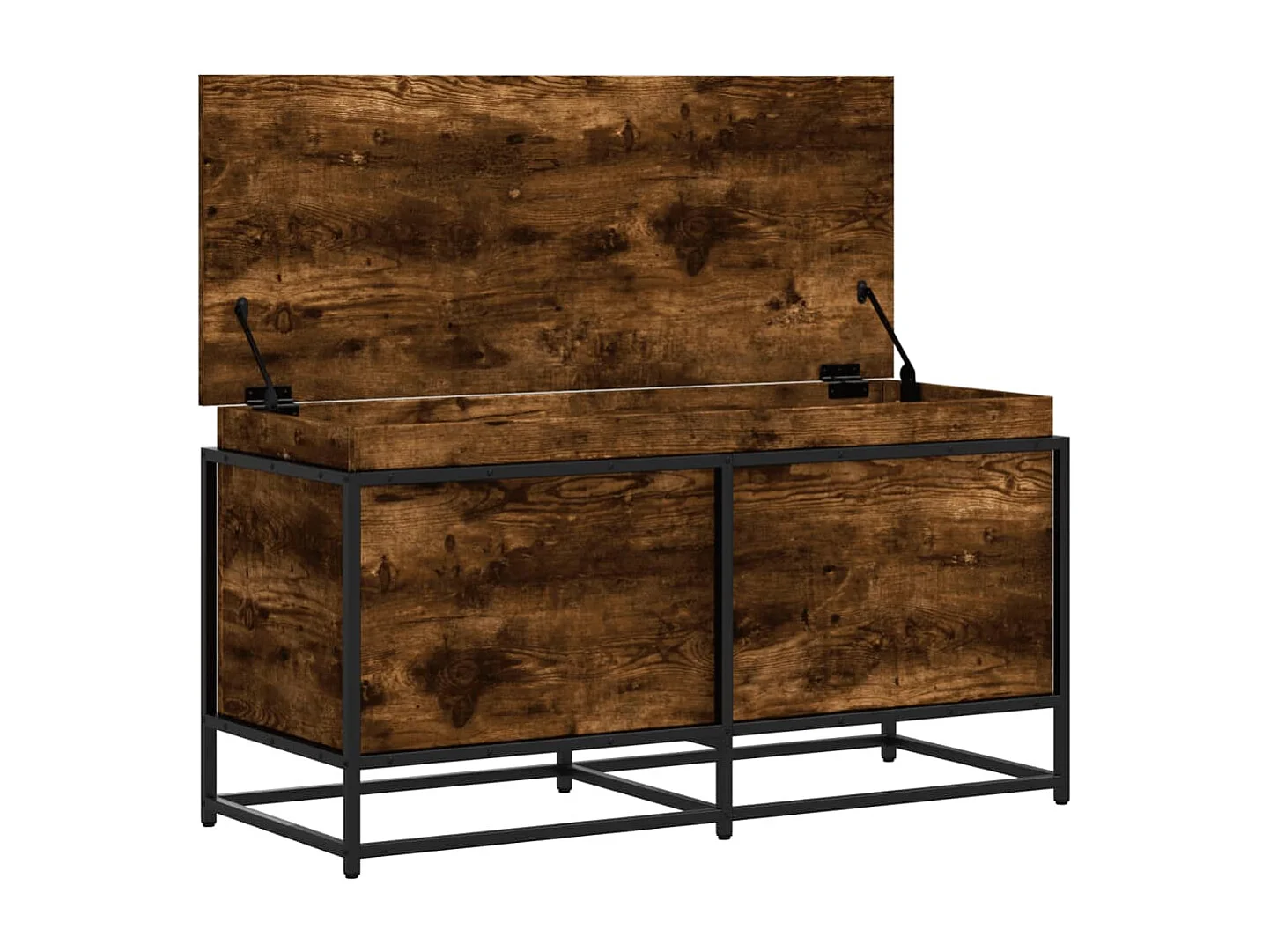 Boîte de rangement avec couvercle chêne fumé bois d'ingénierie