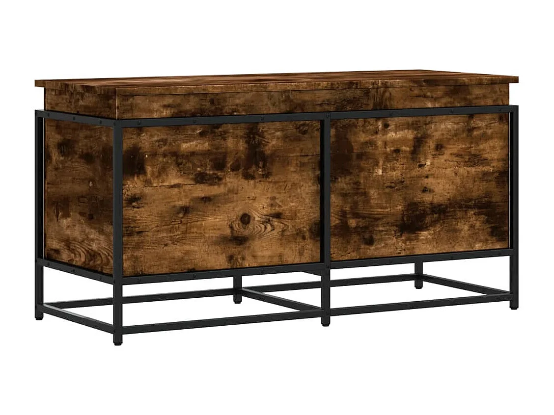 Boîte de rangement avec couvercle chêne fumé bois d'ingénierie