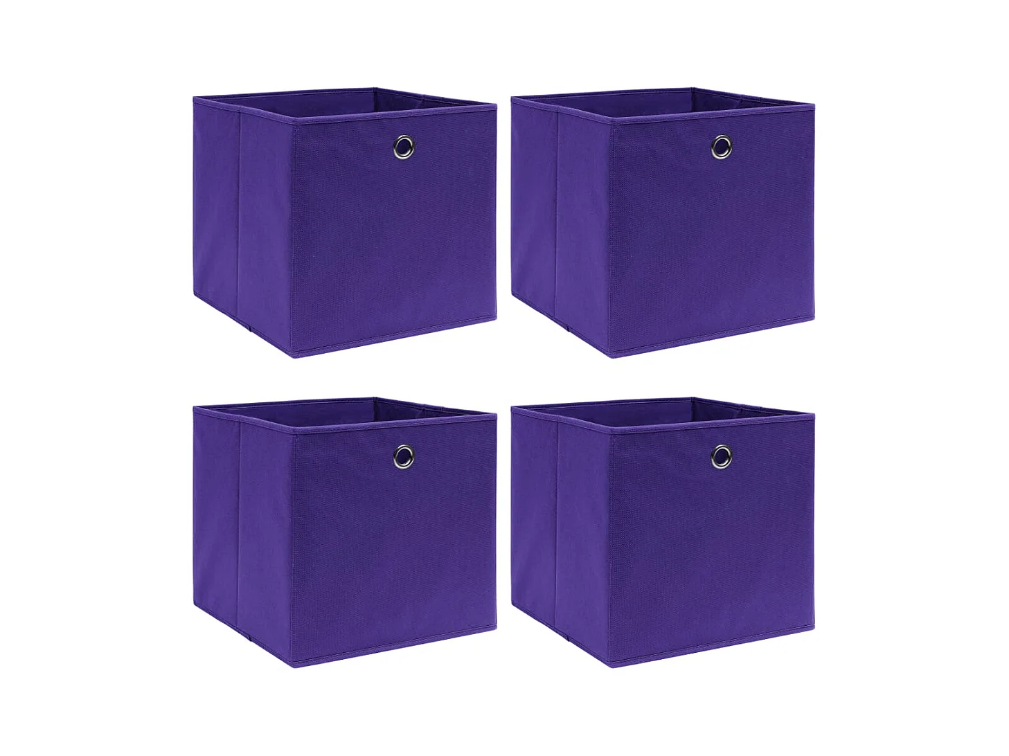Cajas de almacenaje 4 uds Morado 32x32x32 cm Tela