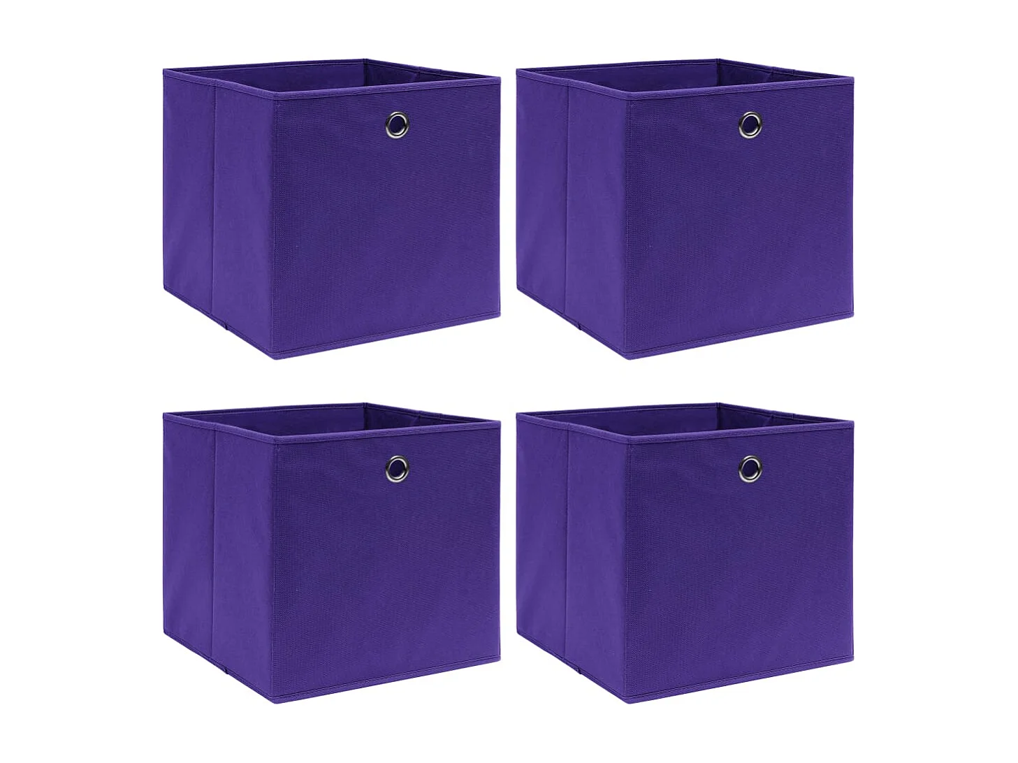 Boîtes de rangement 4 pcs Violet 32x32x32 cm Tissu