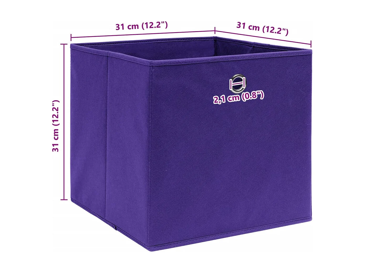 Boîtes de rangement 4 pcs Violet 32x32x32 cm Tissu