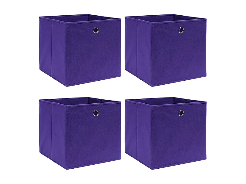 Boîtes de rangement 4 pcs Violet 32x32x32 cm Tissu