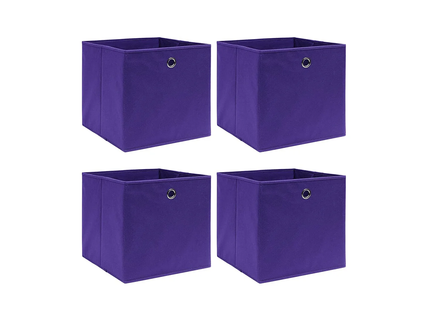 Boîtes de rangement 4 pcs Tissu intissé 28x28x28 cm Violet
