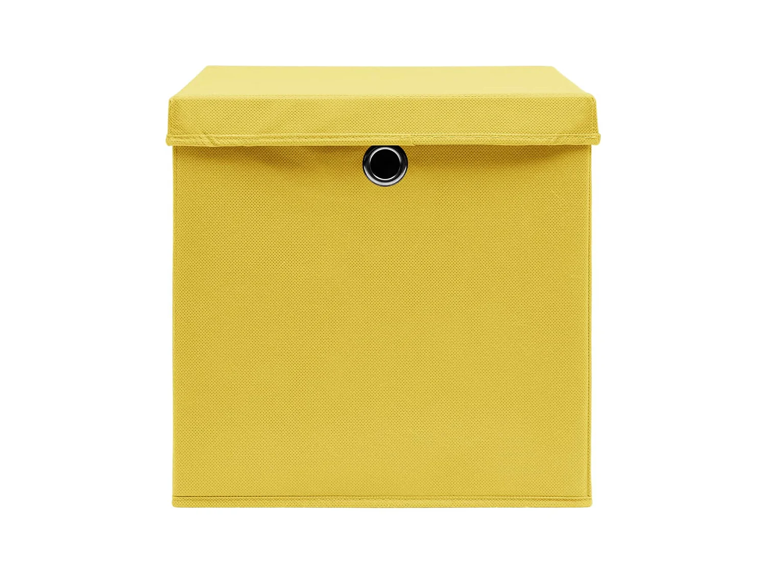 Boîtes de rangement et couvercles 10 pcs Jaune 32x32x32cm Tissu
