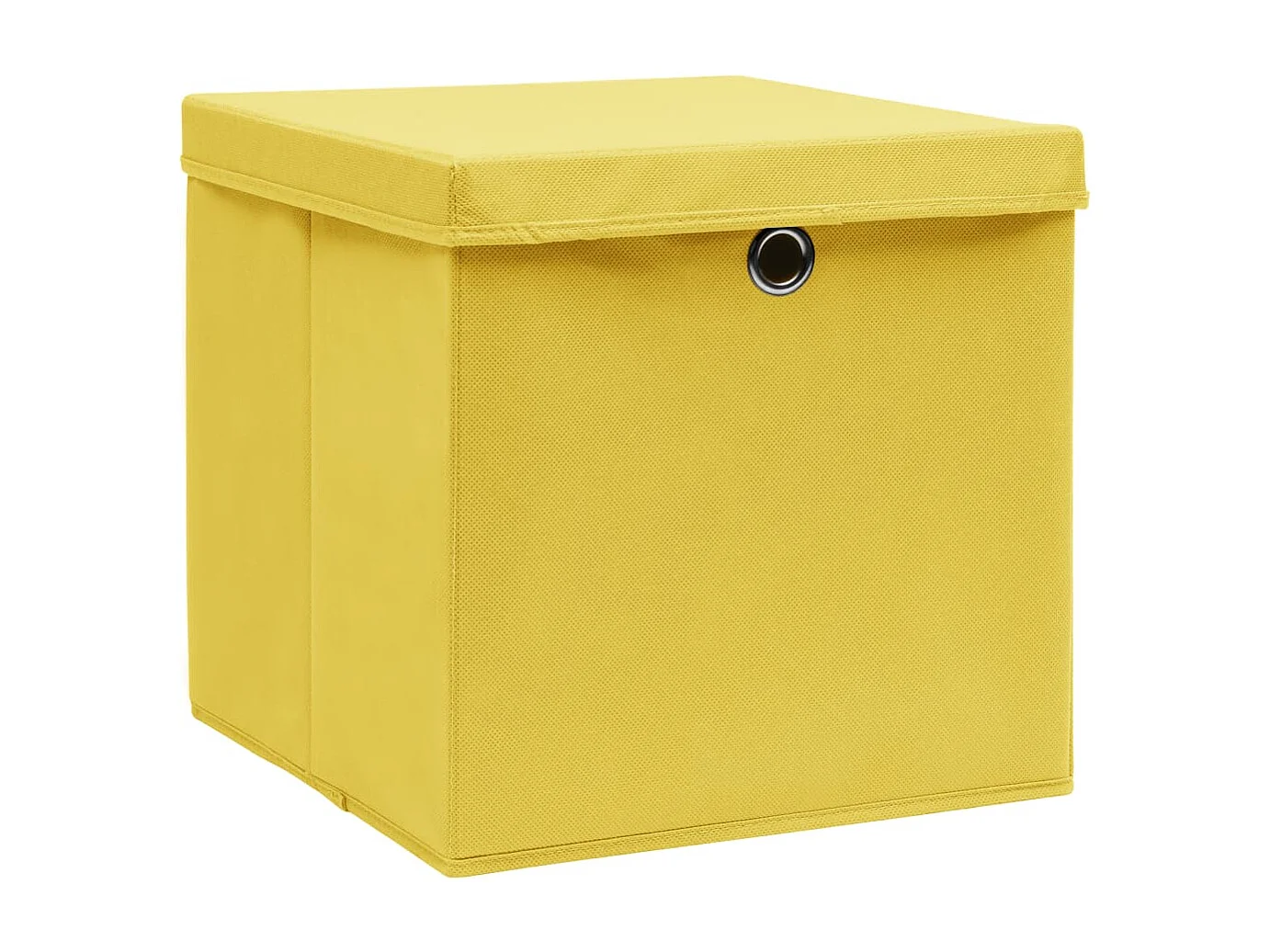 Scatole portaoggetti e coperchi 10 pezzi Giallo 32x32x32cm Tessuto