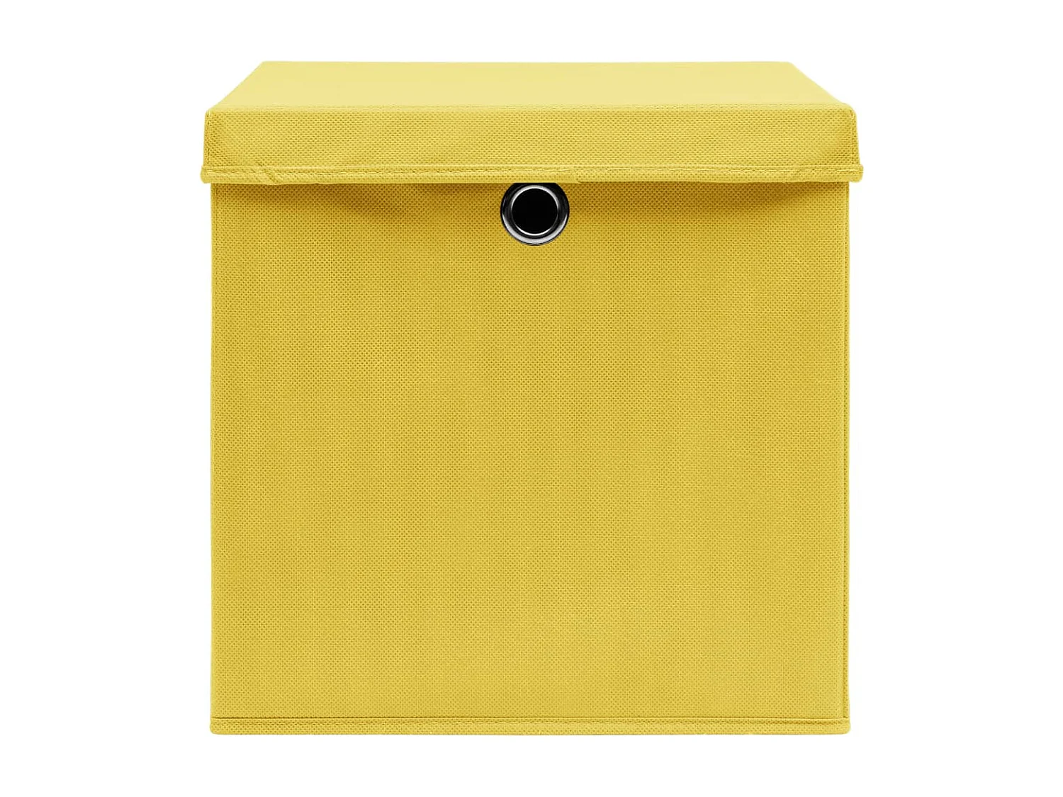 Scatole portaoggetti e coperchi 10 pezzi Giallo 32x32x32cm Tessuto