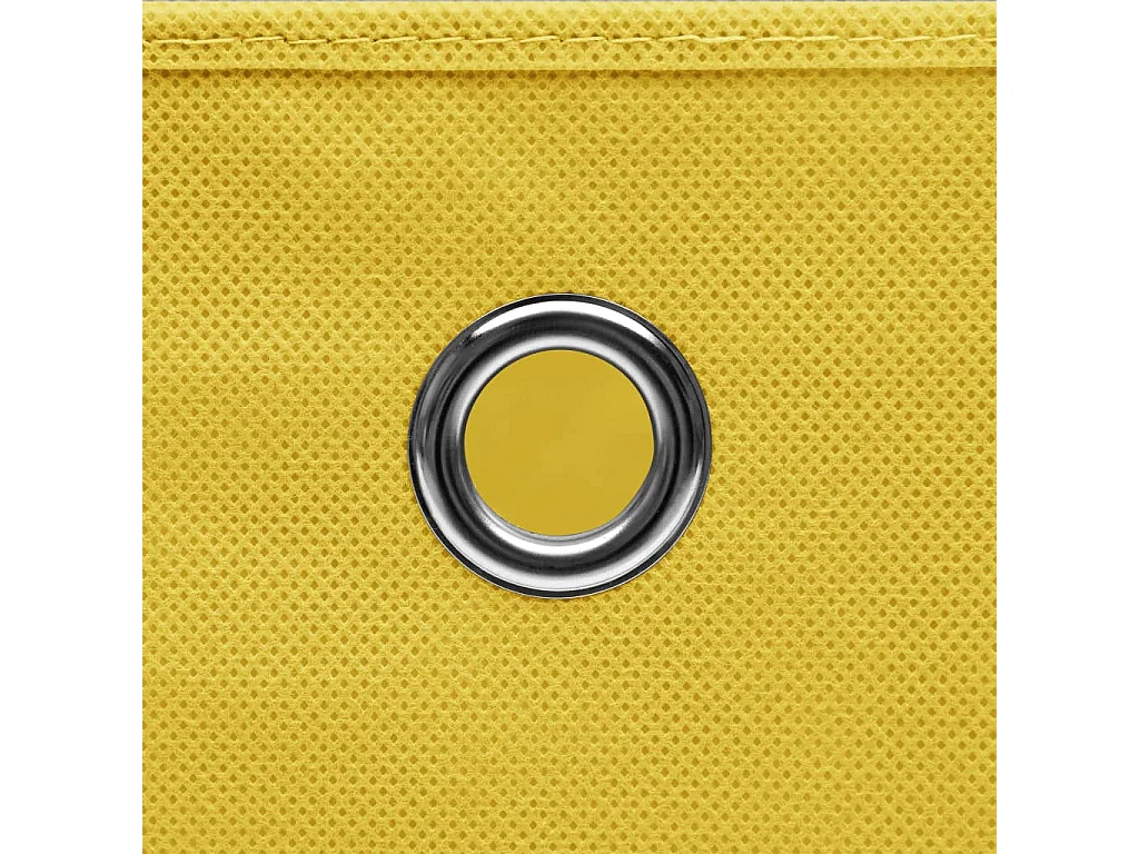 Scatole portaoggetti e coperchi 10 pezzi Giallo 32x32x32cm Tessuto