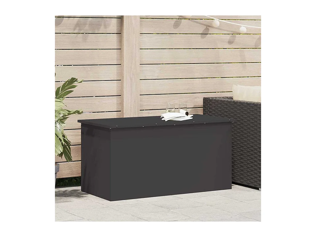 Boîte de Rangement Extérieure Noir 100 x 50.5 x 50 cm