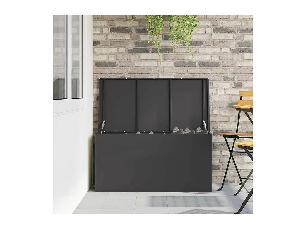 Boîte de Rangement Extérieure Noir 100 x 50.5 x 50 cm