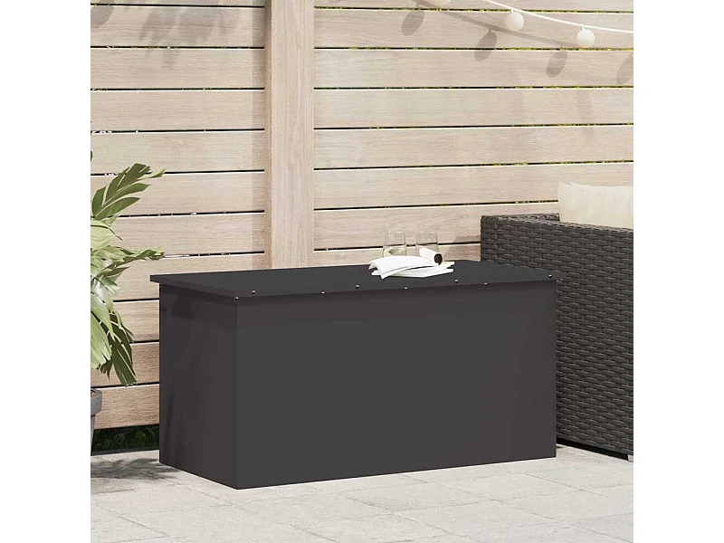 Zwarte opbergbox voor buiten 100 x 50,5 x 50 cm