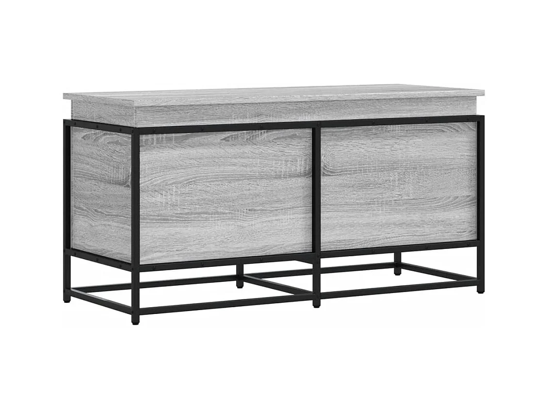 Boîte de rangement avec couvercle sonoma gris bois d'ingénierie