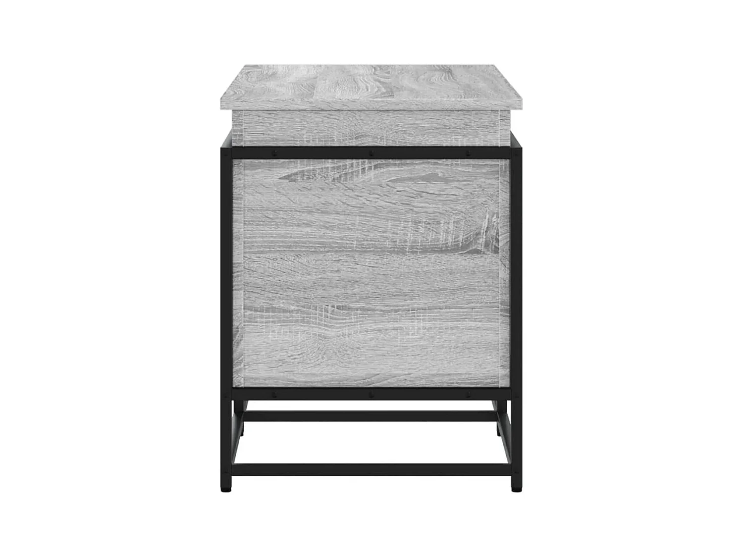 Boîte de rangement avec couvercle sonoma gris bois d'ingénierie