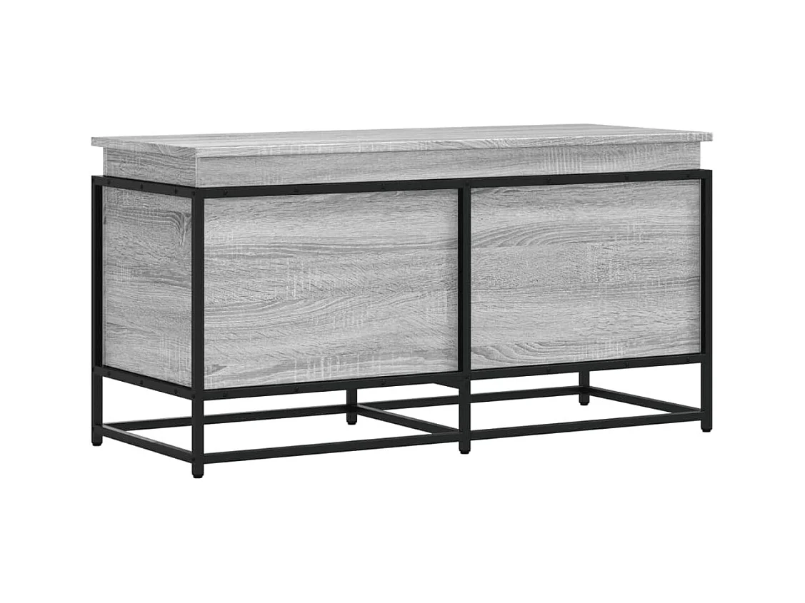 Boîte de rangement avec couvercle sonoma gris bois d'ingénierie