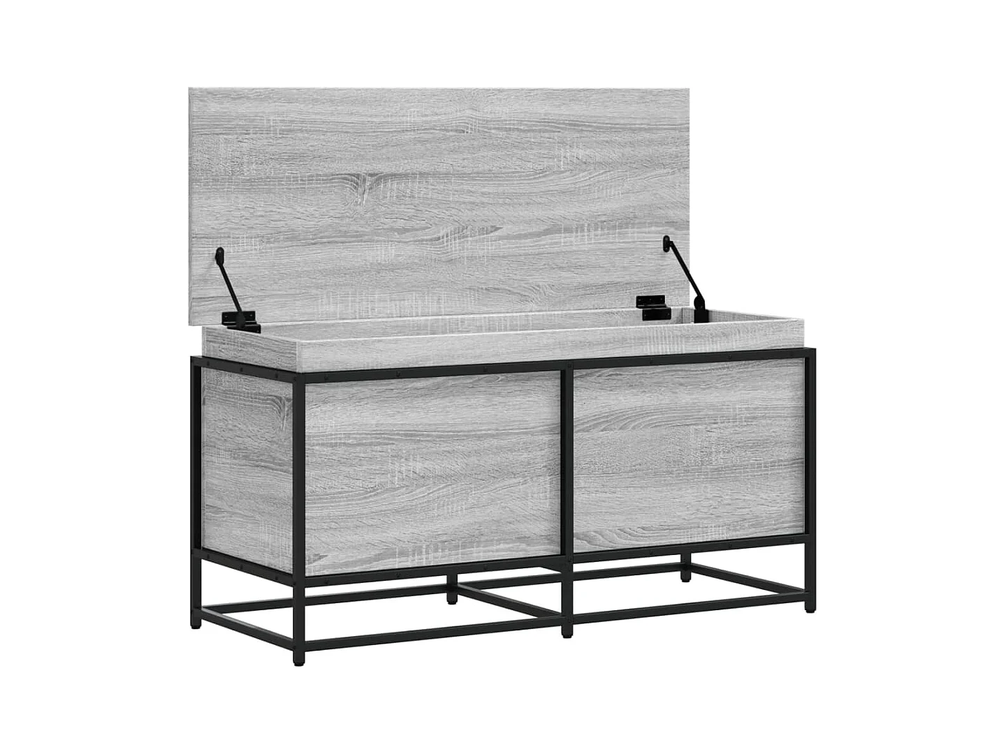 Boîte de rangement avec couvercle sonoma gris bois d'ingénierie