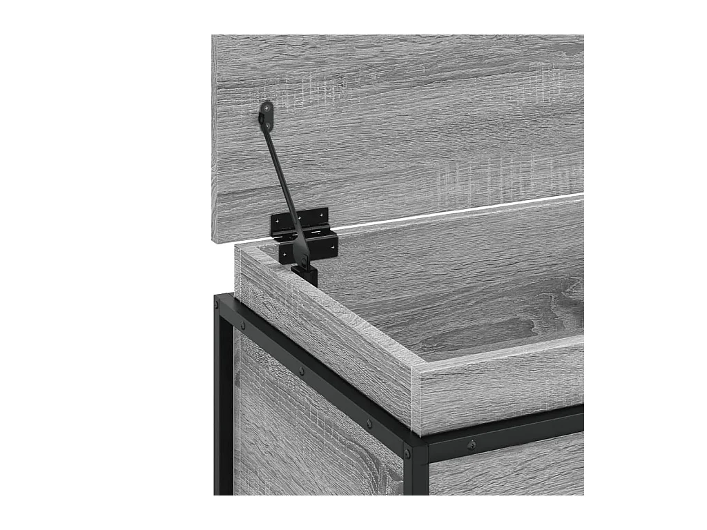 Boîte de rangement avec couvercle sonoma gris bois d'ingénierie