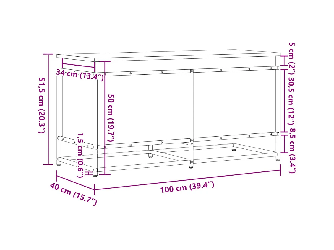Boîte de rangement avec couvercle sonoma gris bois d'ingénierie