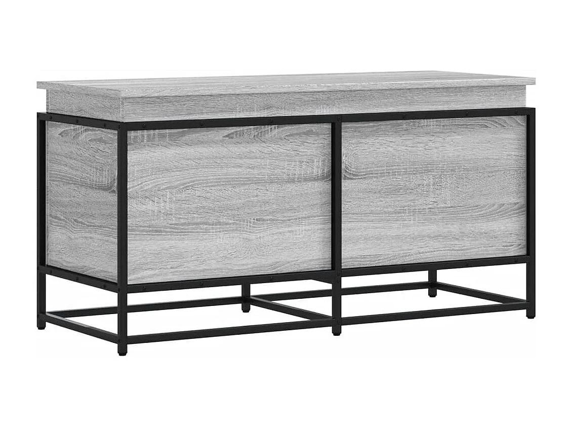 Boîte de rangement avec couvercle sonoma gris bois d'ingénierie