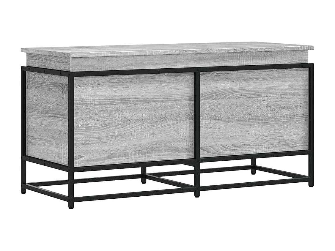 Boîte de rangement avec couvercle sonoma gris bois d'ingénierie