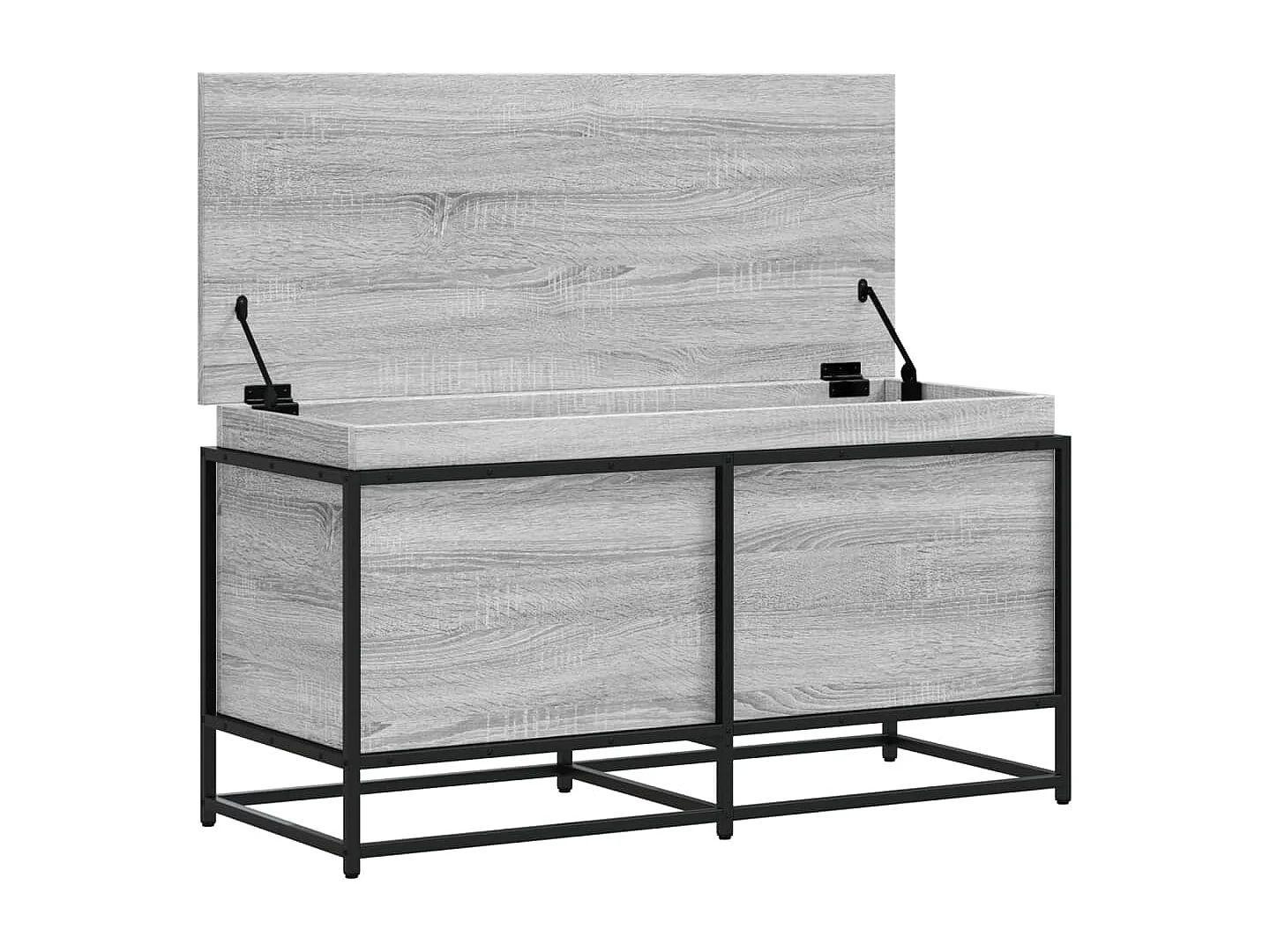 Boîte de rangement avec couvercle sonoma gris bois d'ingénierie