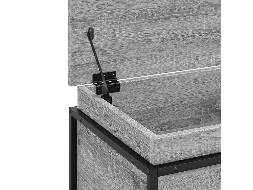 Boîte de rangement avec couvercle sonoma gris bois d'ingénierie