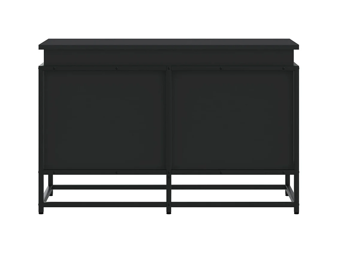 Boîte de rangement avec couvercle noir bois d'ingénierie