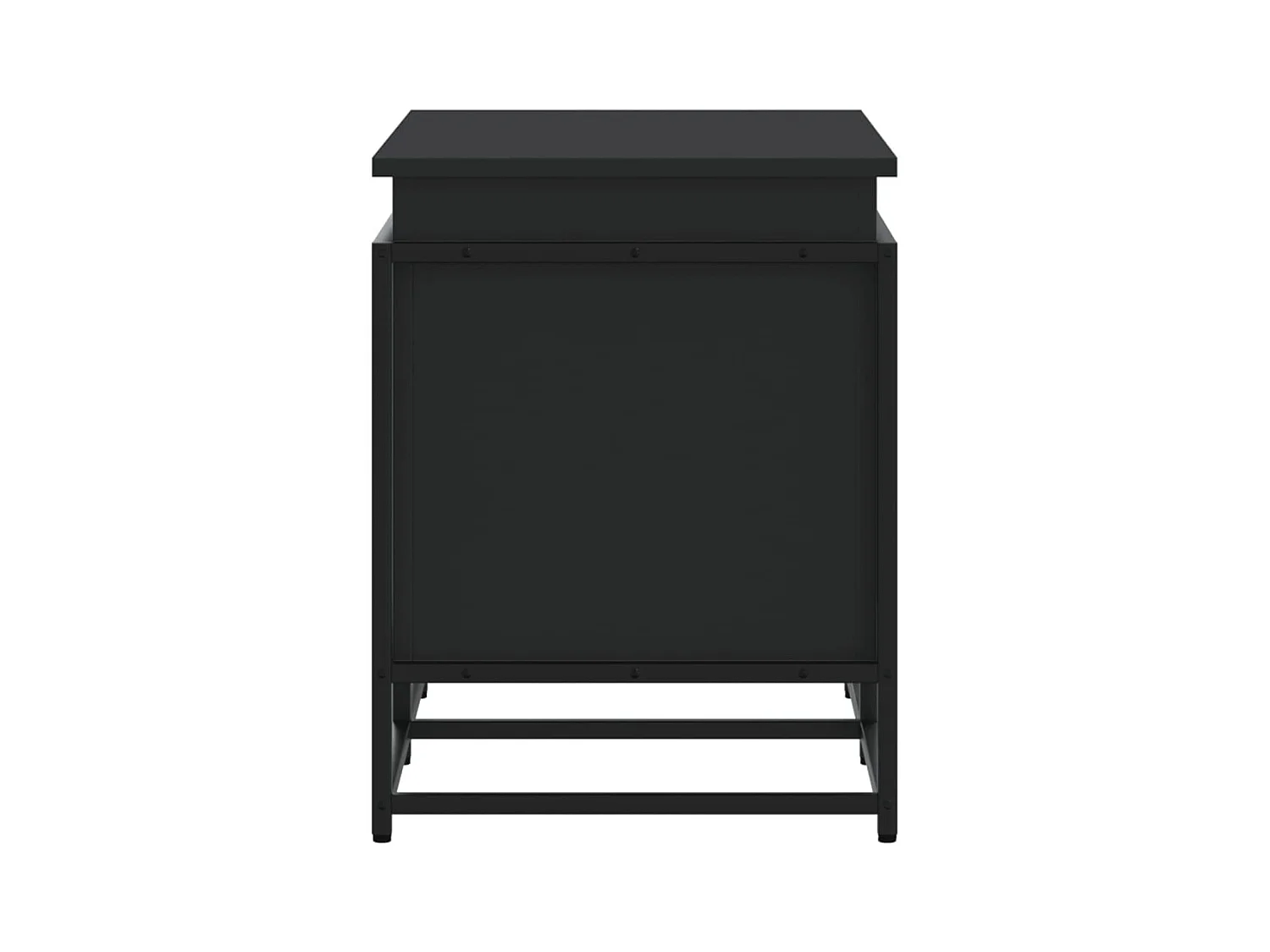 Boîte de rangement avec couvercle noir bois d'ingénierie