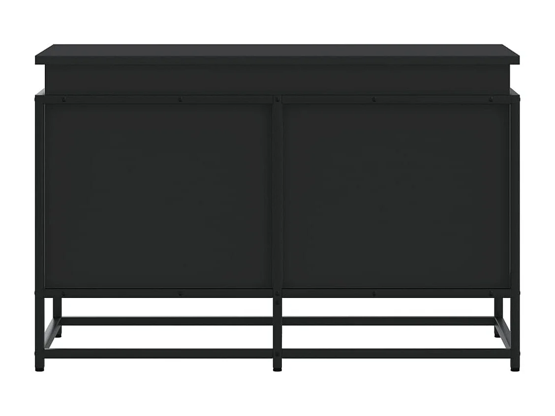 Boîte de rangement avec couvercle noir bois d'ingénierie