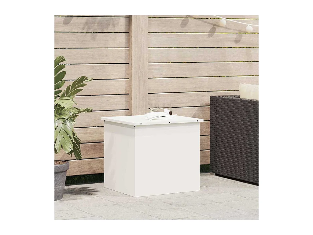 Boîte de Rangement Extérieure Blanc 55 x 50.5 x 50 cm