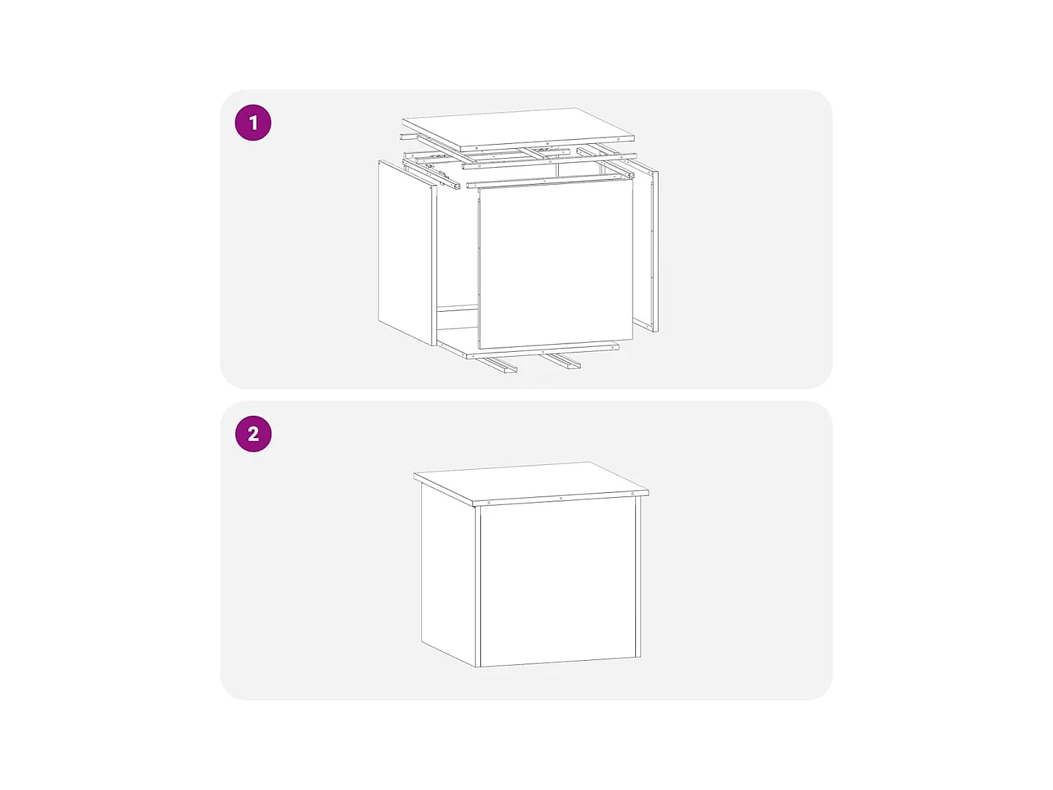 Boîte de Rangement Extérieure Blanc 55 x 50.5 x 50 cm