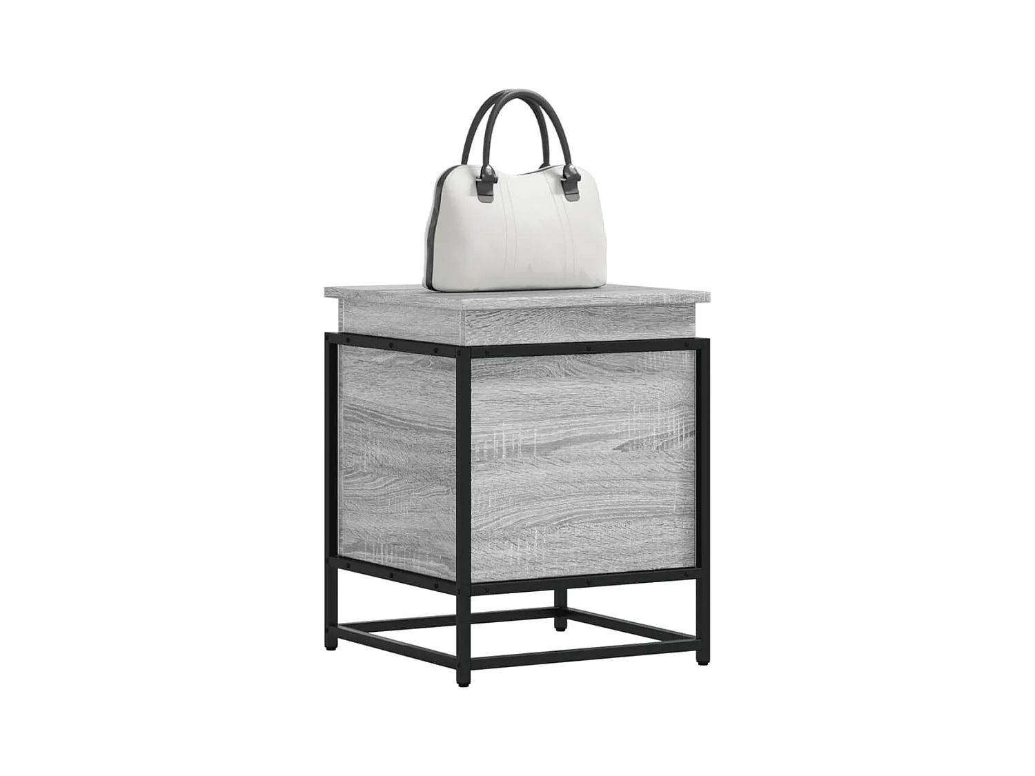 Boîte de rangement avec couvercle sonoma gris bois d’ingénierie