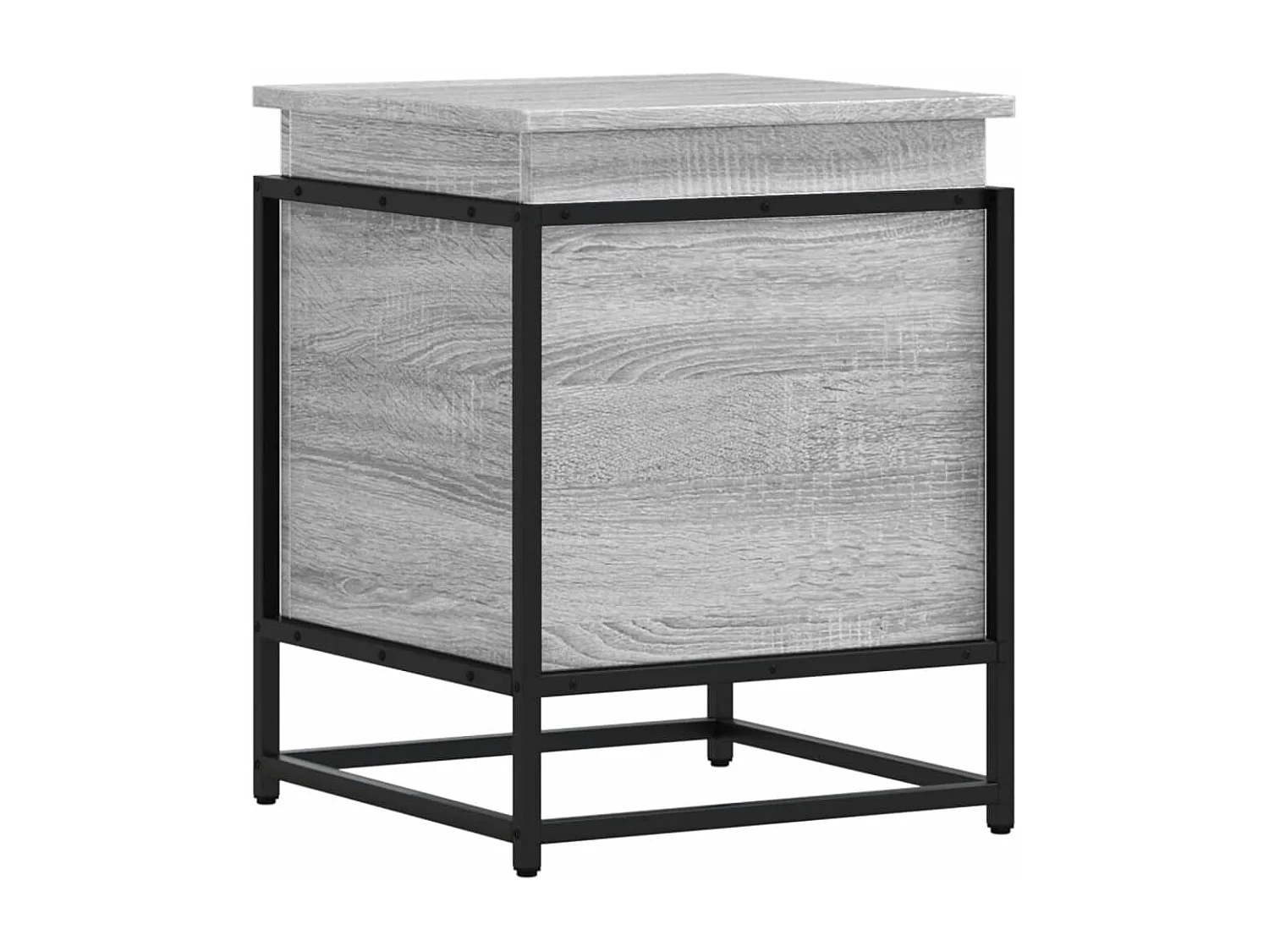 Boîte de rangement avec couvercle sonoma gris bois d’ingénierie