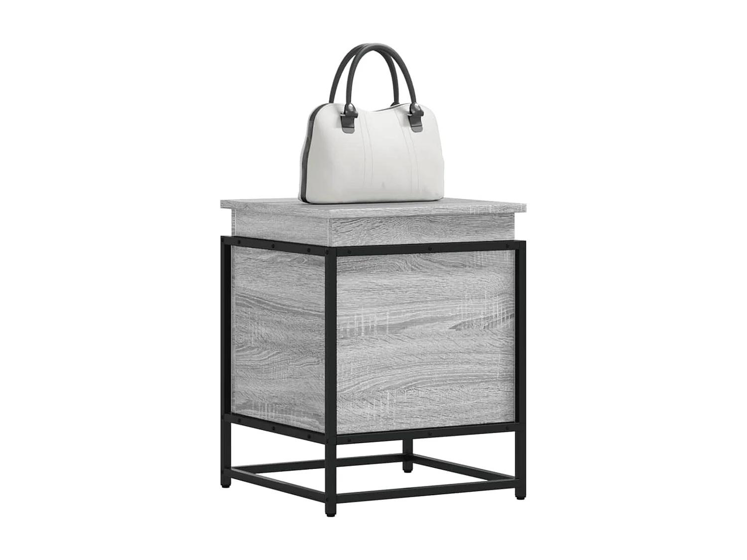 Boîte de rangement avec couvercle sonoma gris bois d’ingénierie