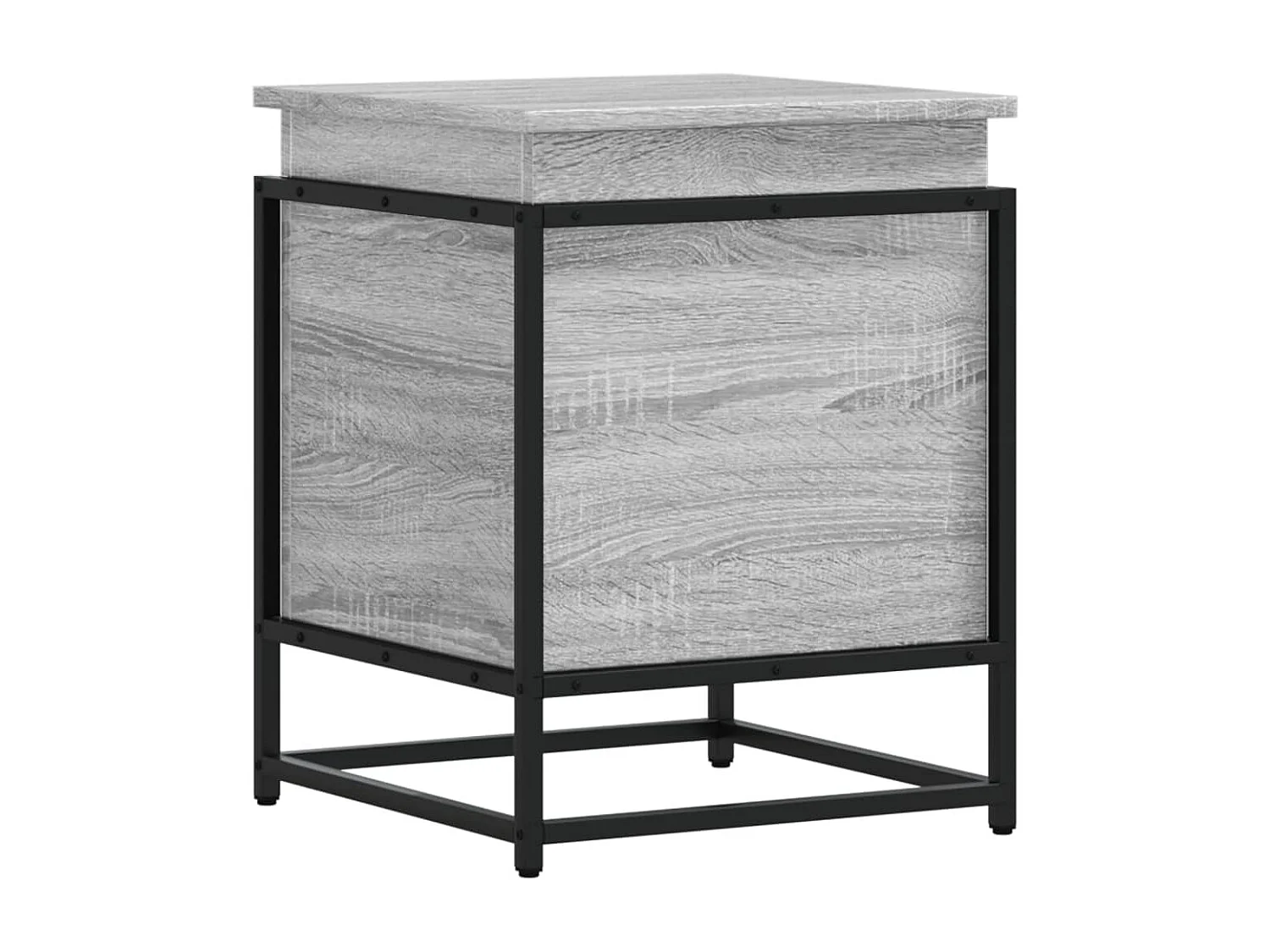 Boîte de rangement avec couvercle sonoma gris bois d’ingénierie