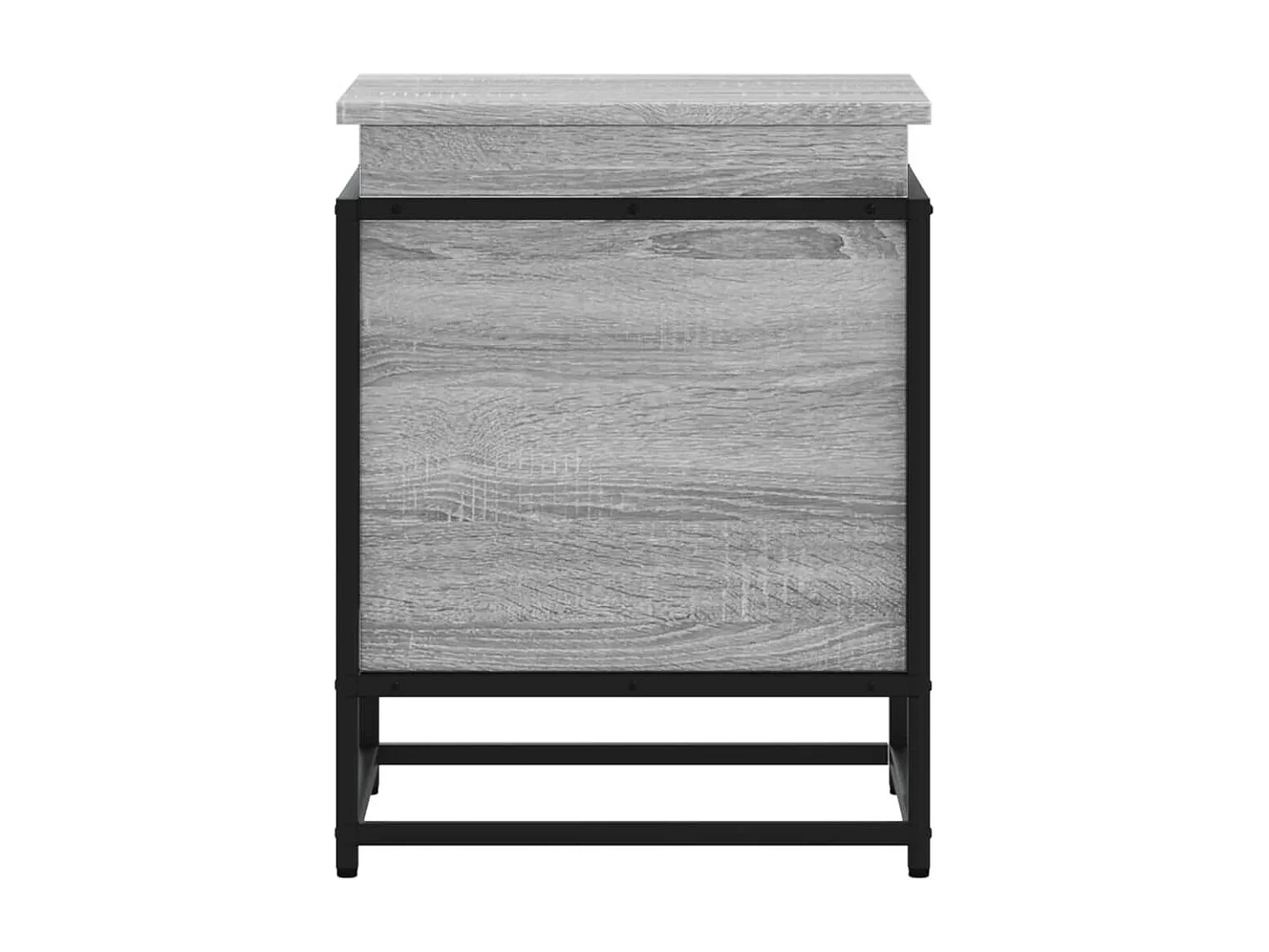 Boîte de rangement avec couvercle sonoma gris bois d’ingénierie