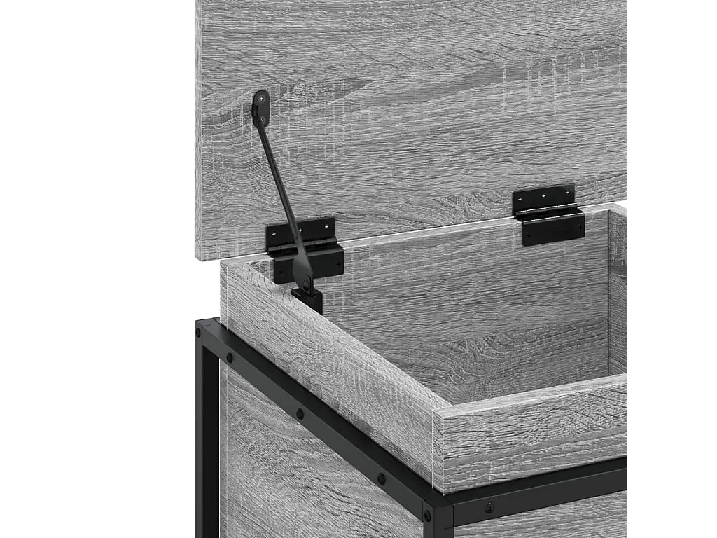 Boîte de rangement avec couvercle sonoma gris bois d’ingénierie