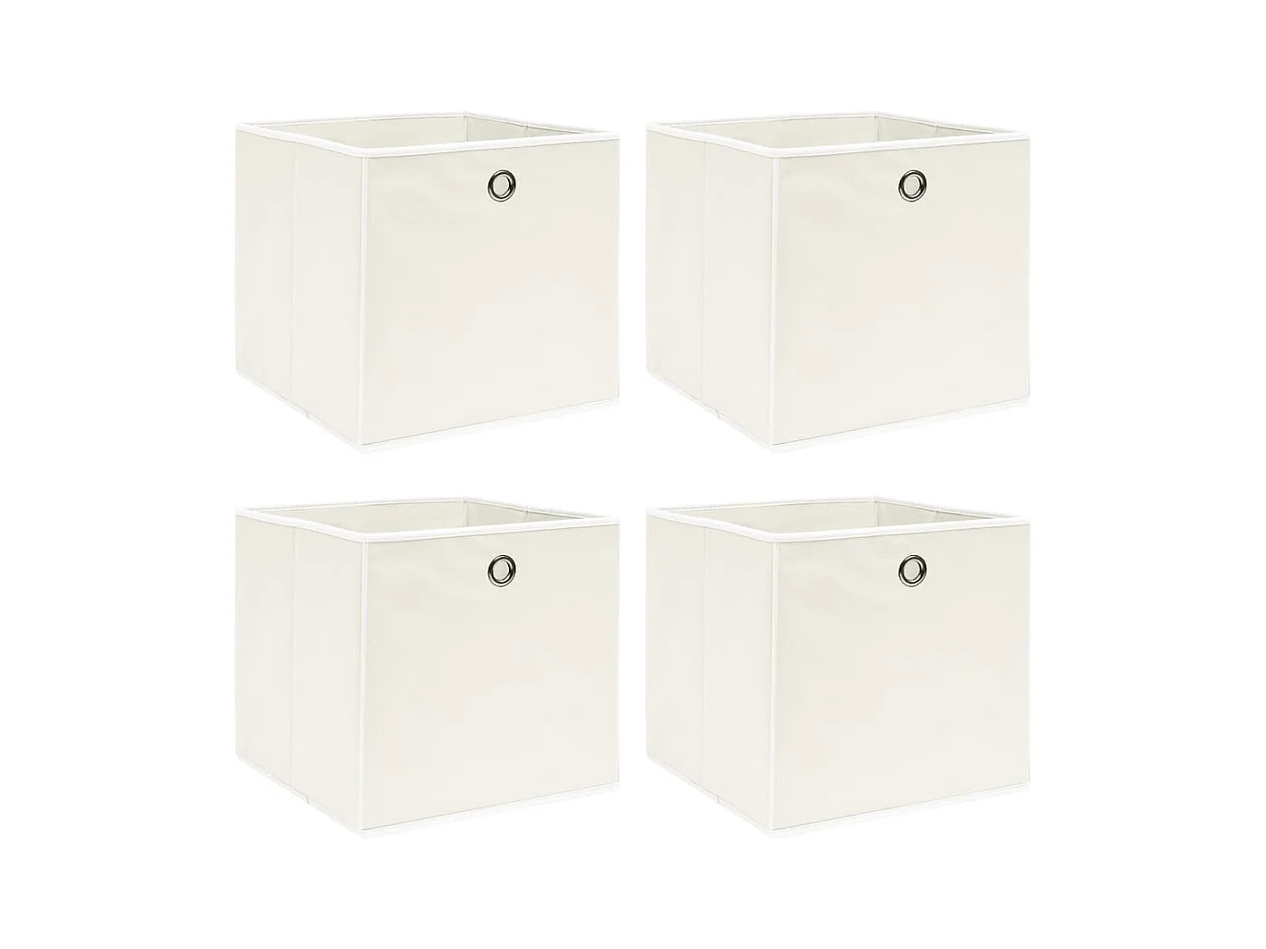Cajas de almacenaje 4 uds Blanco 32x32x32 cm Tela