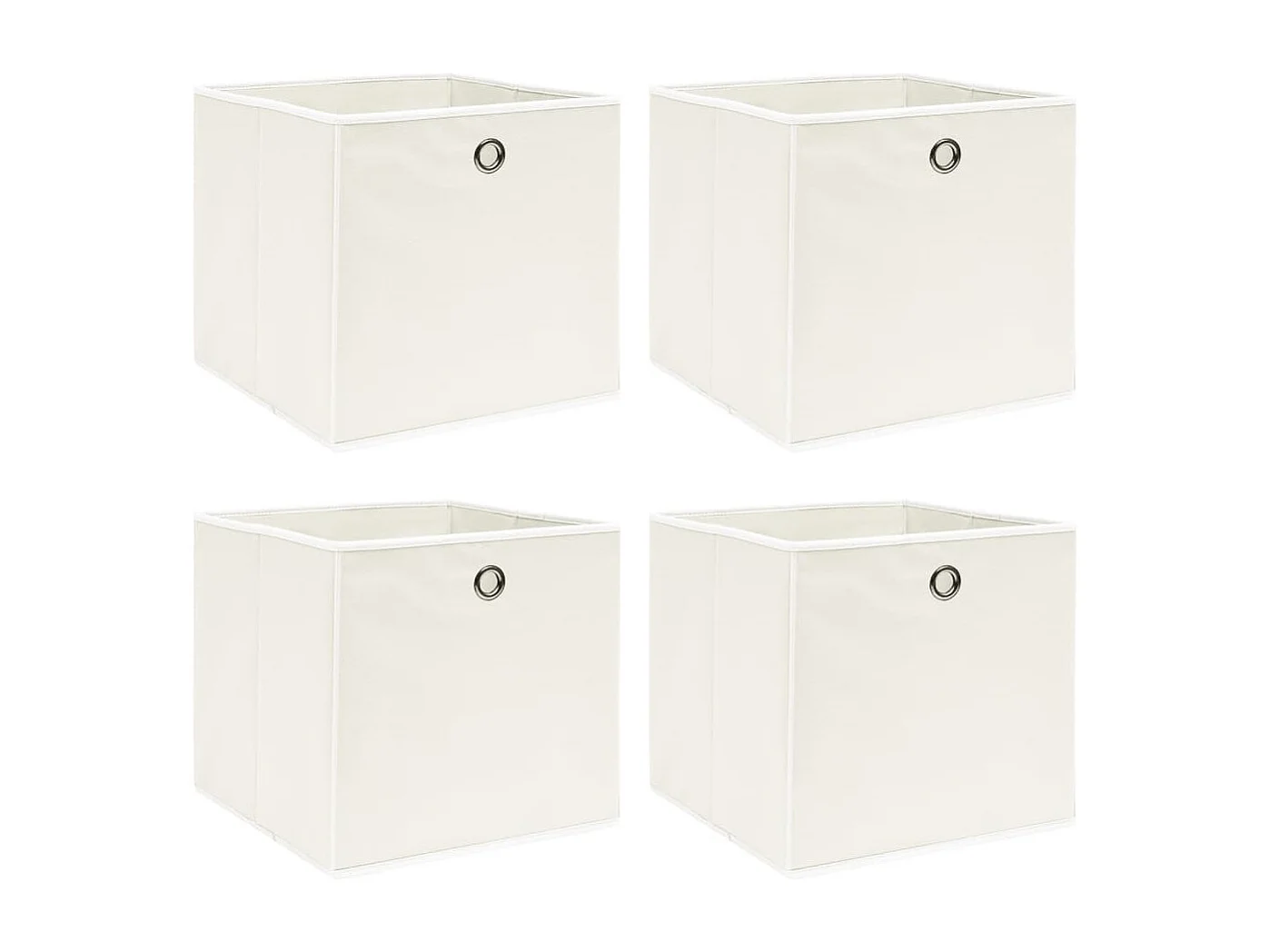 Boîtes de rangement 4 pcs Blanc 32x32x32 cm Tissu