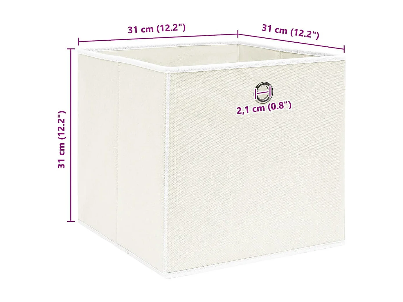 Boîtes de rangement 4 pcs Blanc 32x32x32 cm Tissu