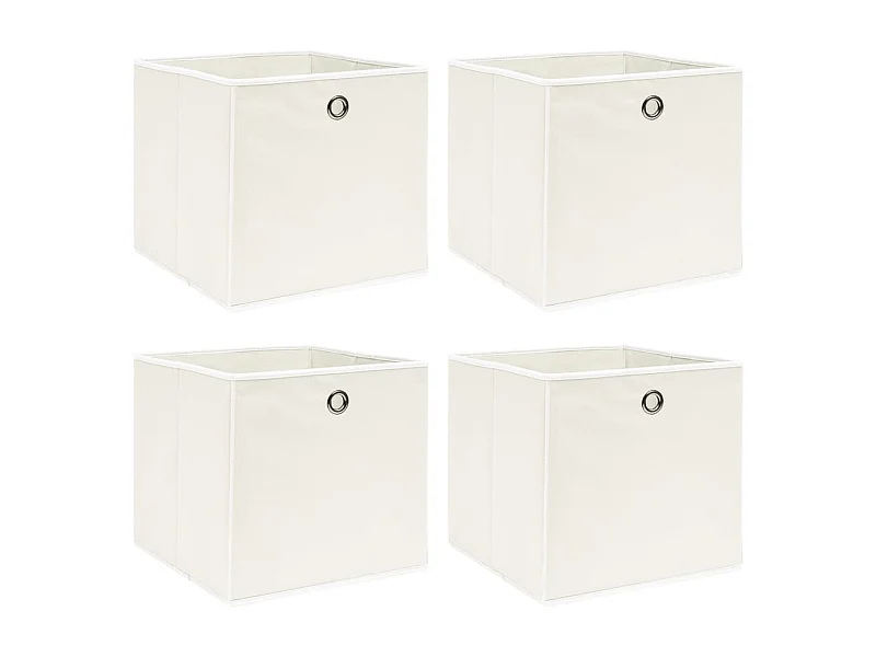 Boîtes de rangement 4 pcs Blanc 32x32x32 cm Tissu