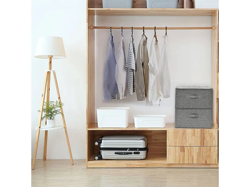 Boîtes de rangement 2 pcs Tissu 43x34x23 cm Gris