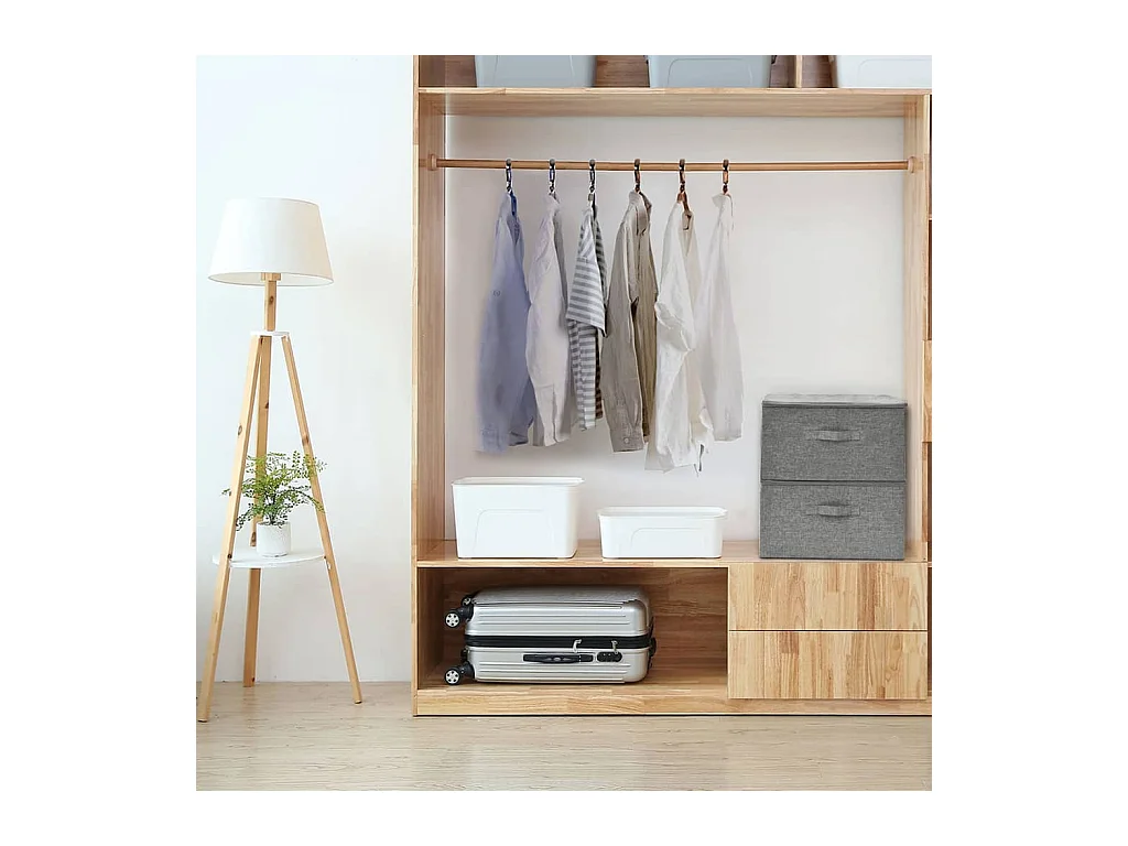 Boîtes de rangement 2 pcs Tissu 43x34x23 cm Gris