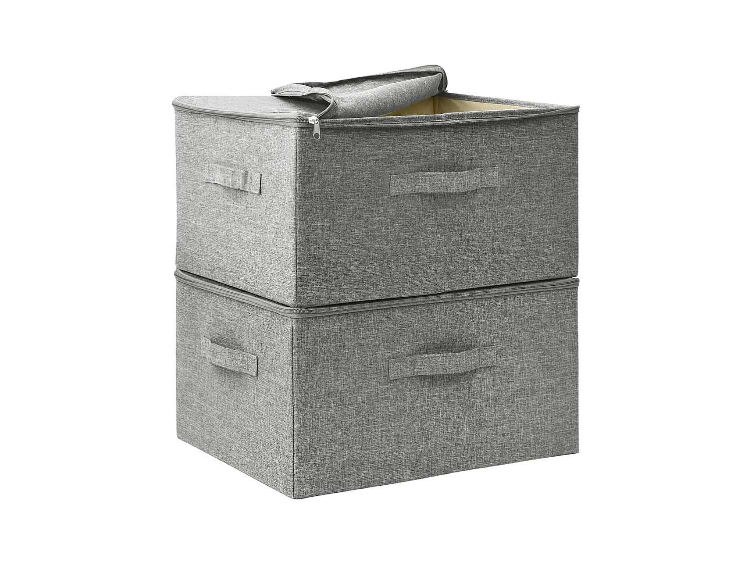 Boîtes de rangement 2 pcs Tissu 43x34x23 cm Gris
