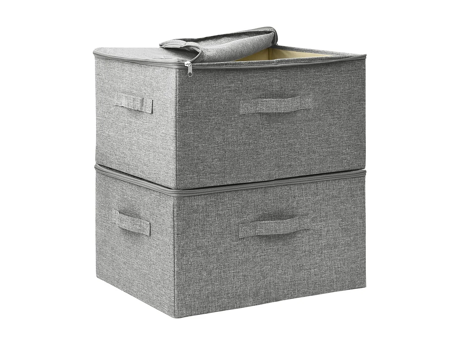 Opbergdozen 2 stuks Stof 43x34x23 cm Grijs
