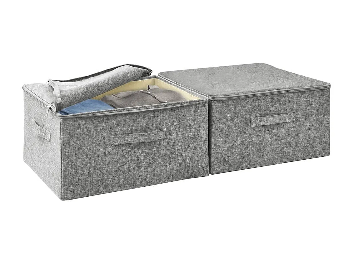 Opbergdozen 2 stuks Stof 43x34x23 cm Grijs