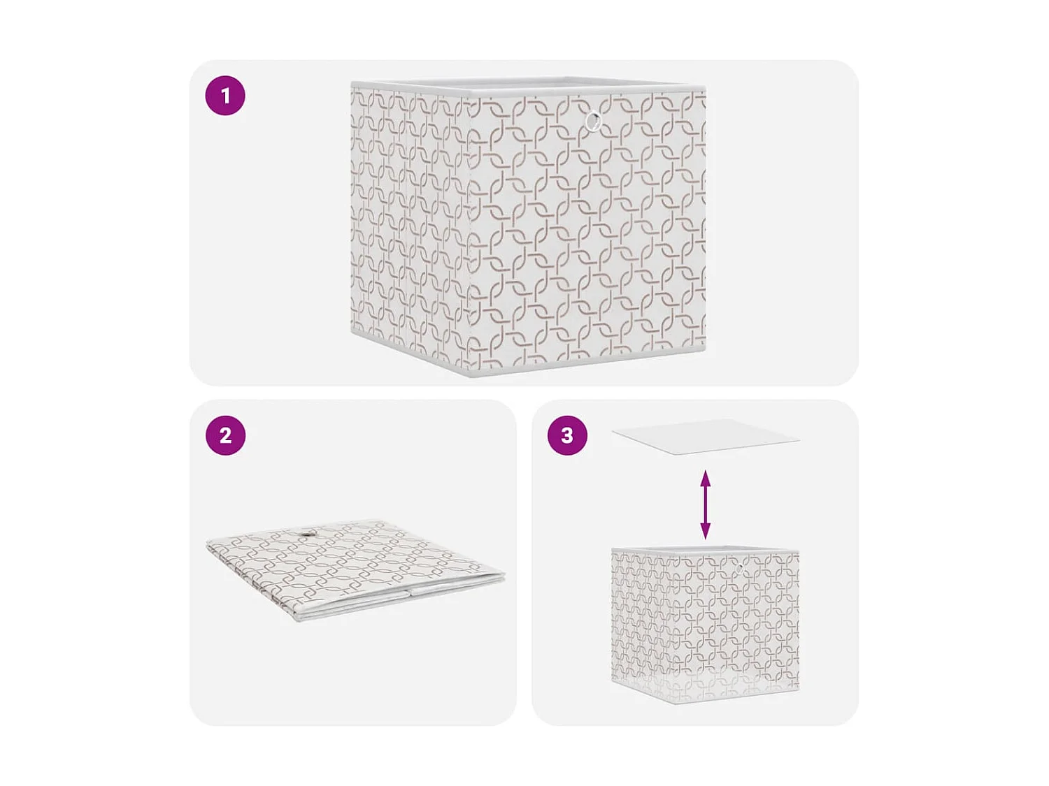 cajas de almacenamiento plegables de tela no tejida color crema