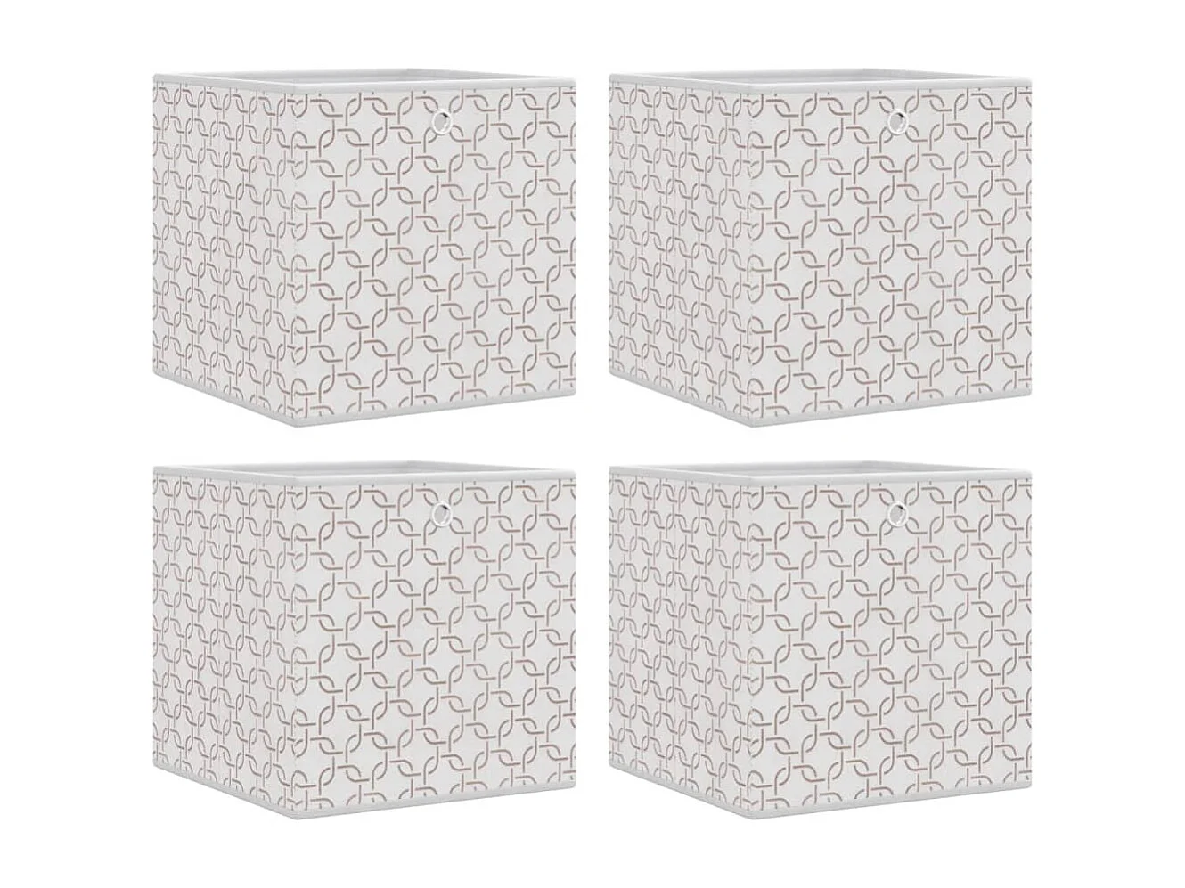Boîtes de rangement pliables 4 pcs crème tissu intissé