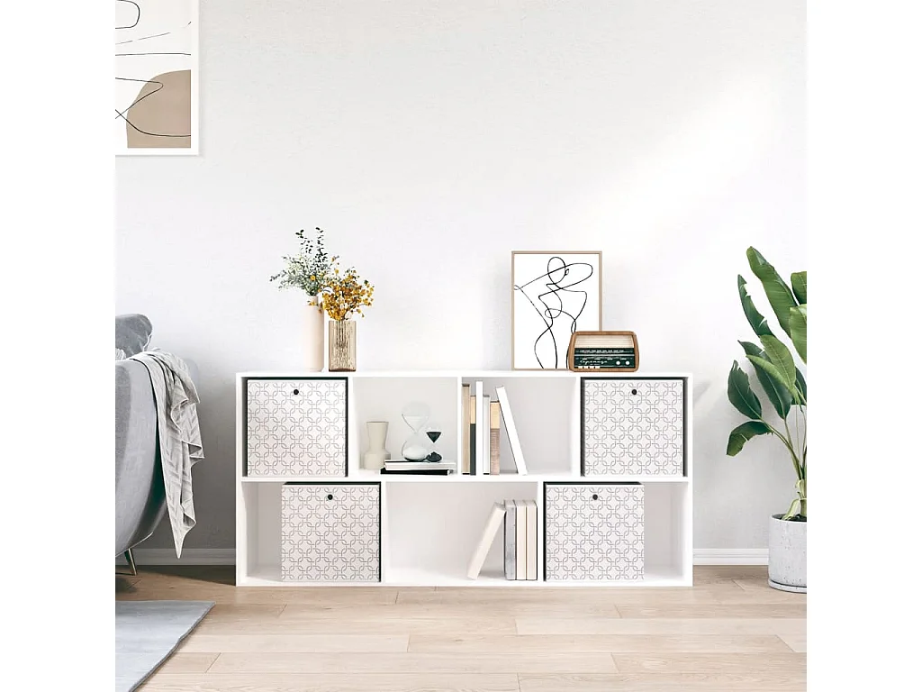 Boîtes de rangement pliables 4 pcs crème tissu intissé