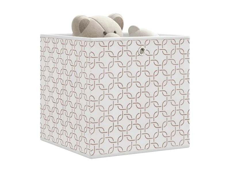 Boîtes de rangement pliables 4 pcs crème tissu intissé